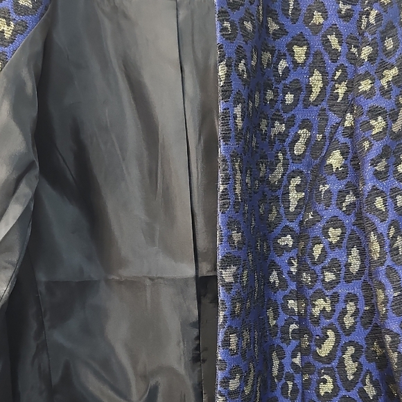 Anne Klein Vintage Long Sleeve  Animal Print Metallic Open Jacket XL - Picture 11 of 15